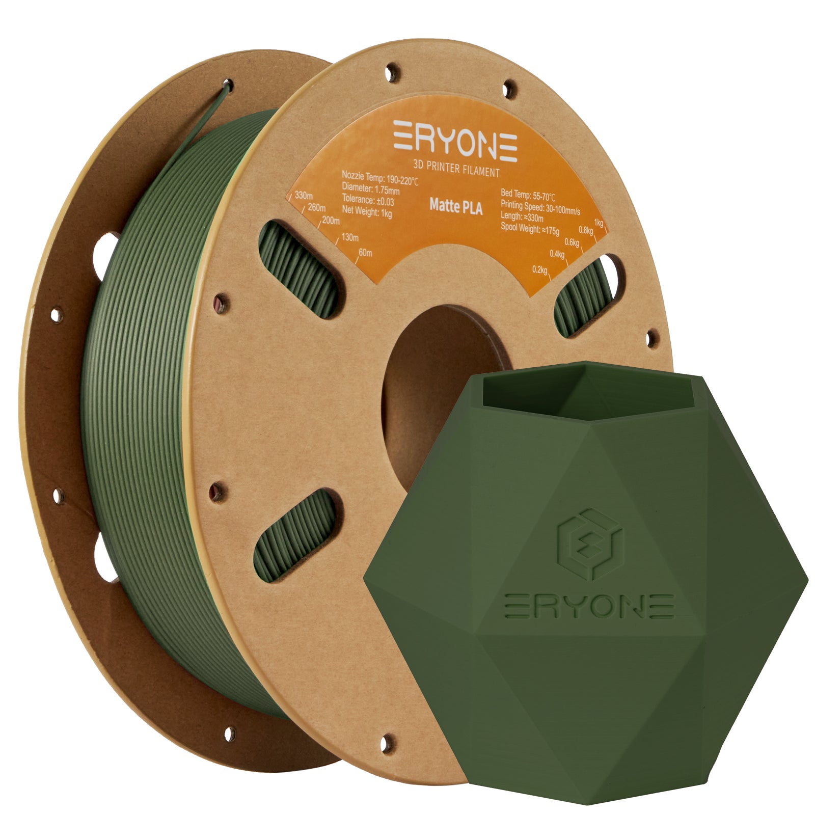 Eryone Matte PLA filament spool in vibrant blue, showcasing smooth matte finish ideal for 3D printing projects