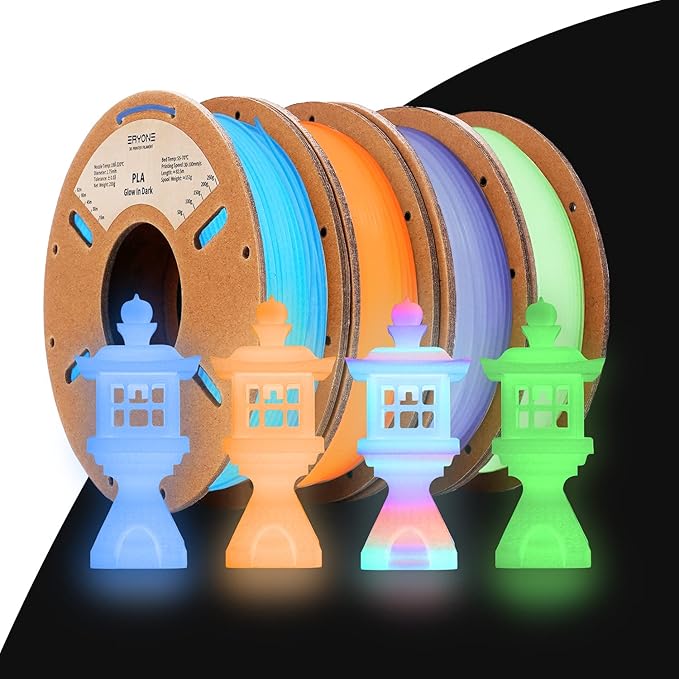 Glow‑in‑Dark PLA – Rainbow/Blue/Orange/Green